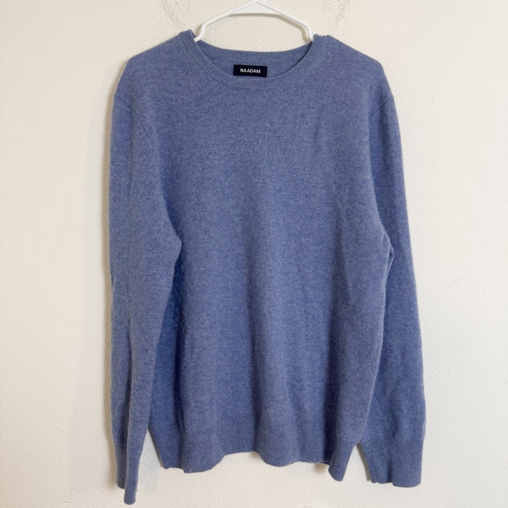 Naadam Men's Blue cashmere knit crewneck Sweater